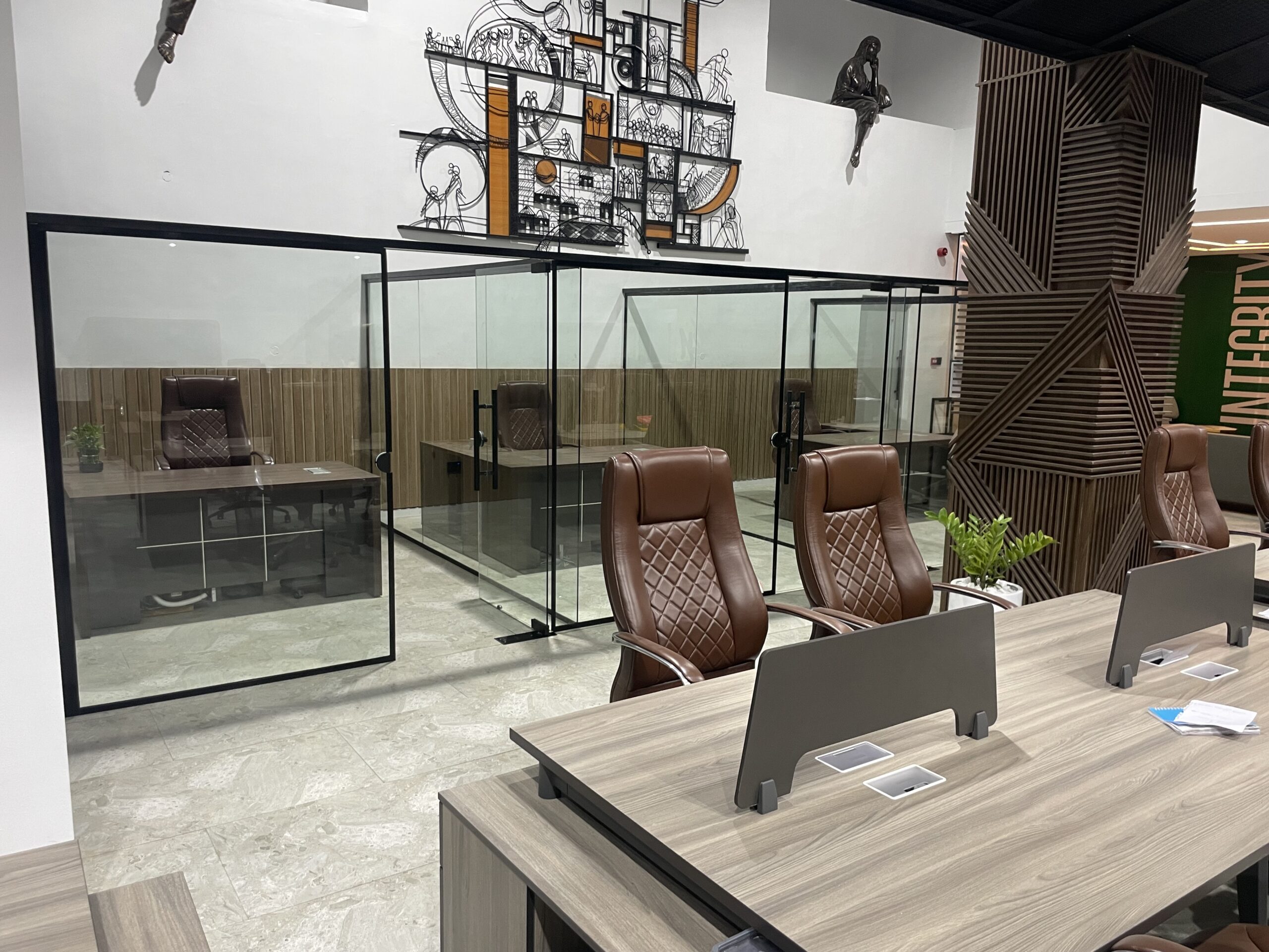 glass cubicle office fit-out
