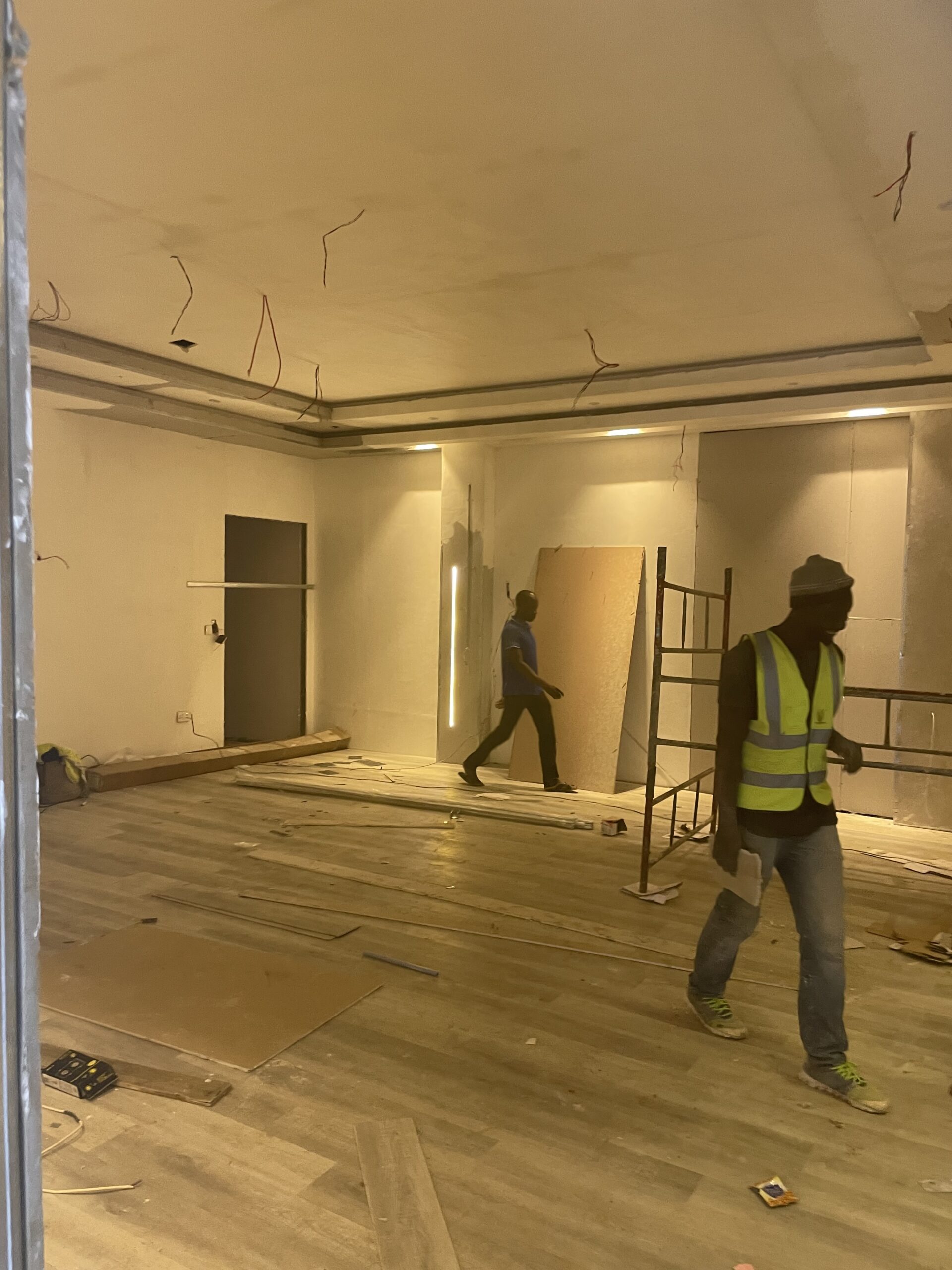 internal dry walls on-going