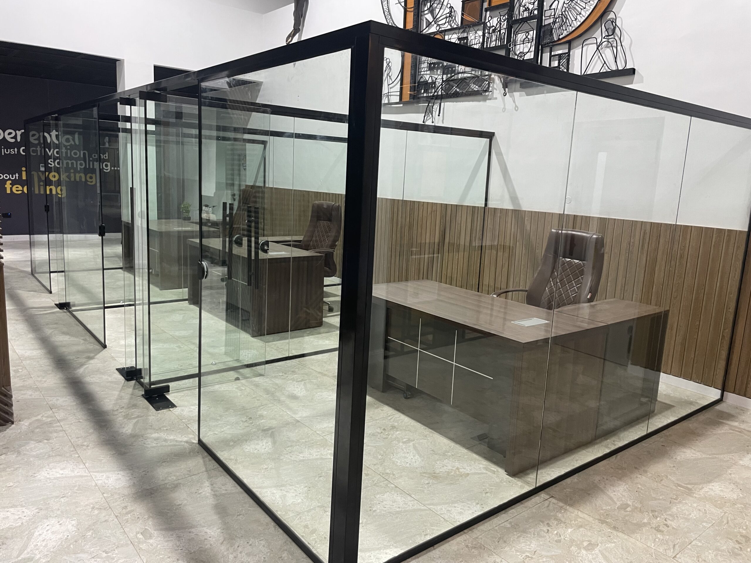 office cubicles in glass