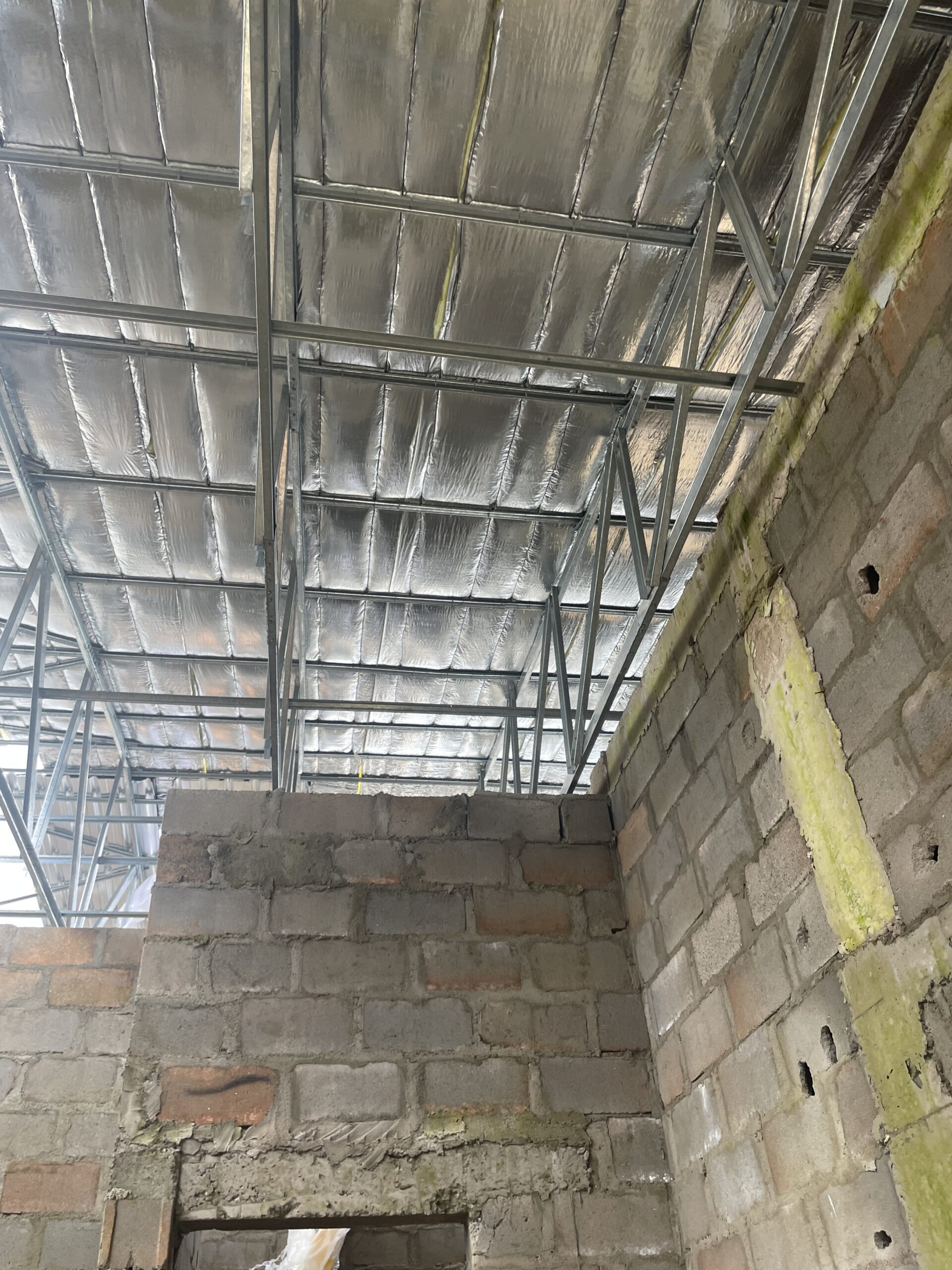 roof showing insulation lagging