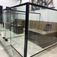 office cubicles in glass